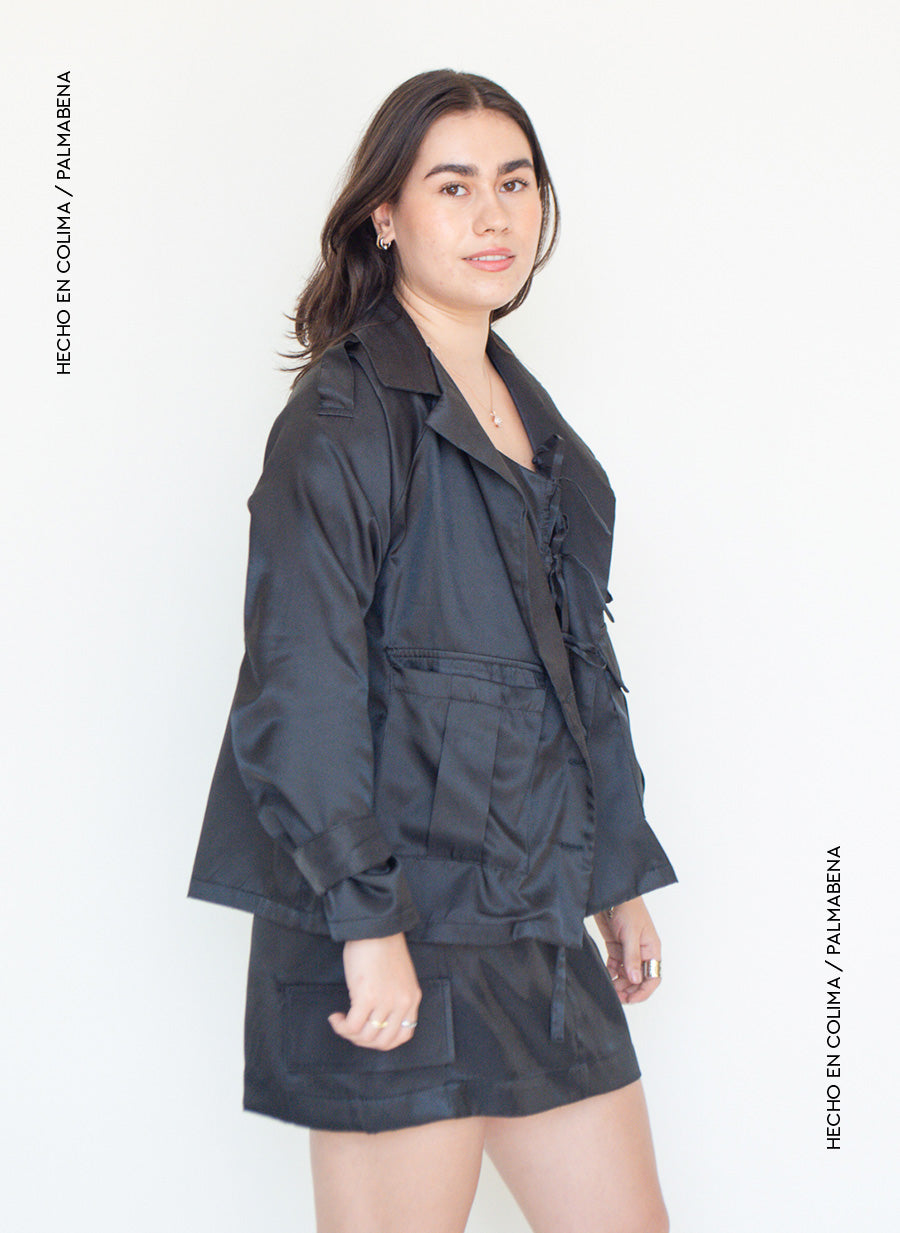 Cazadora cargo negra 1N-35B