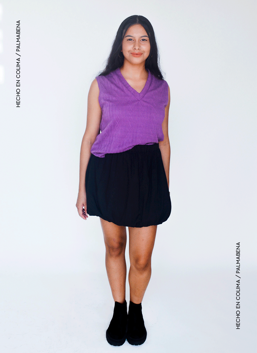 Chaleco cardigan morado - 1N-40