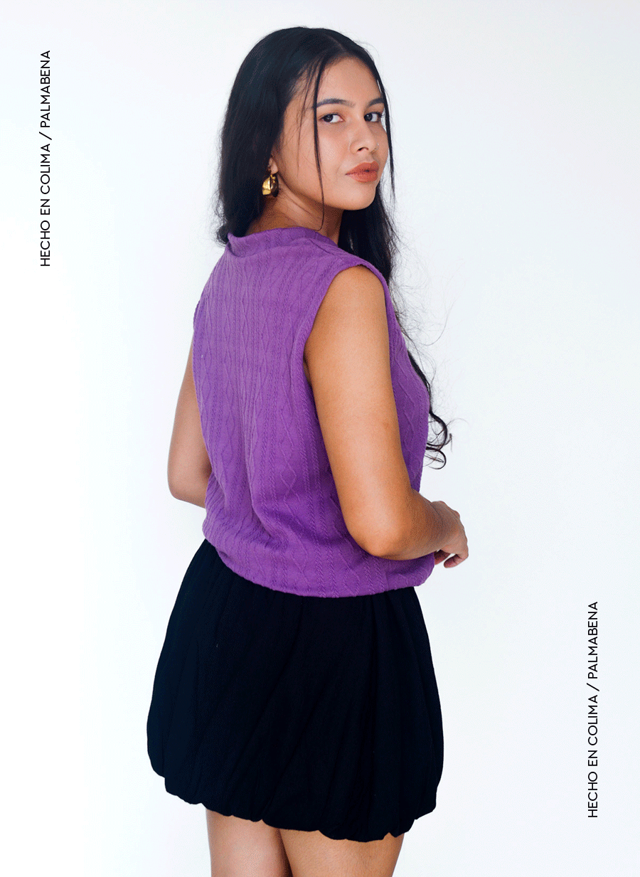 Chaleco cardigan morado - 1N-40