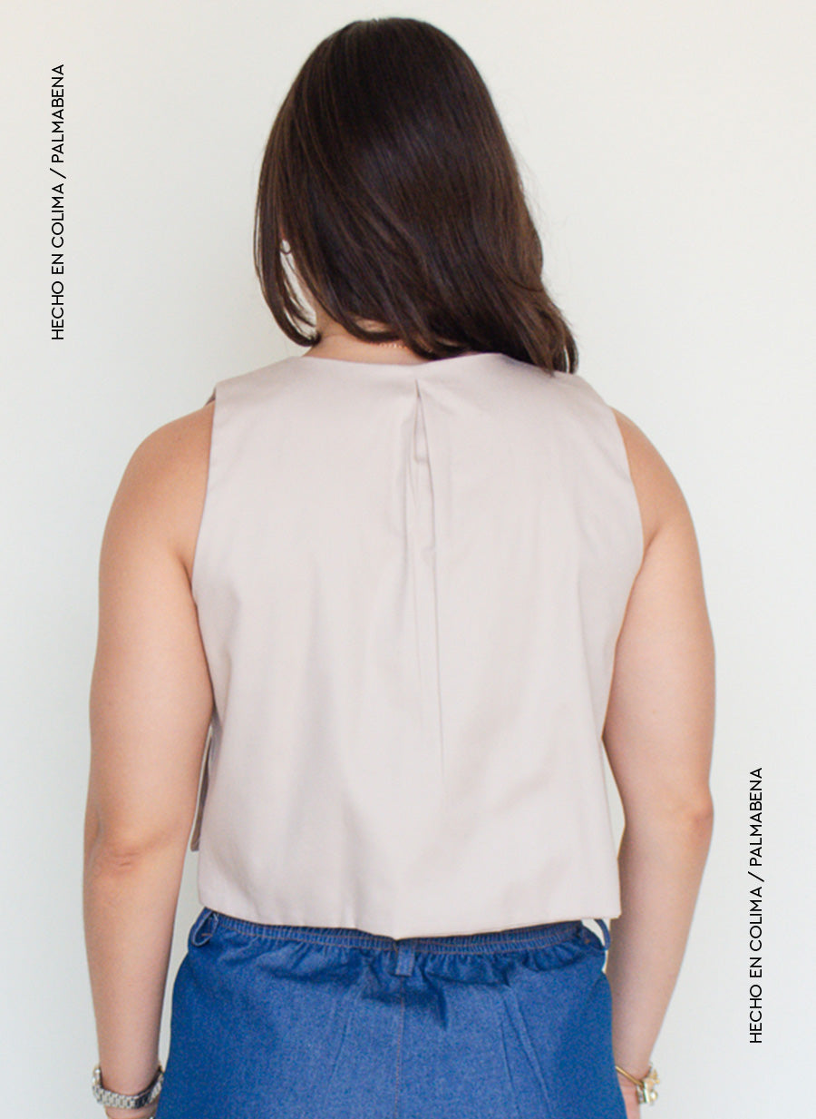 Chaleco corto de botones cargo - 1N-37