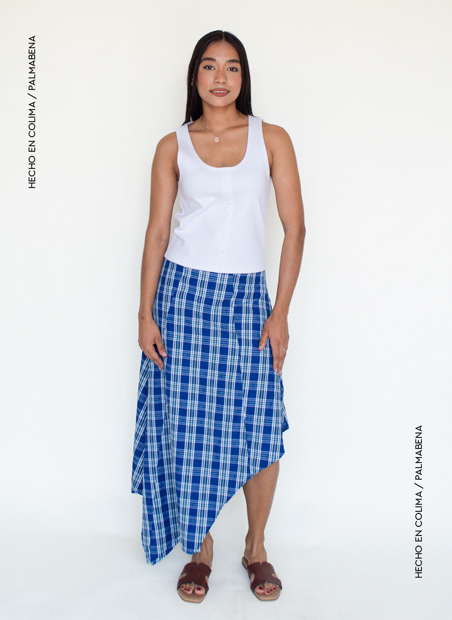 Falda asimétrica midi  - 1F-44