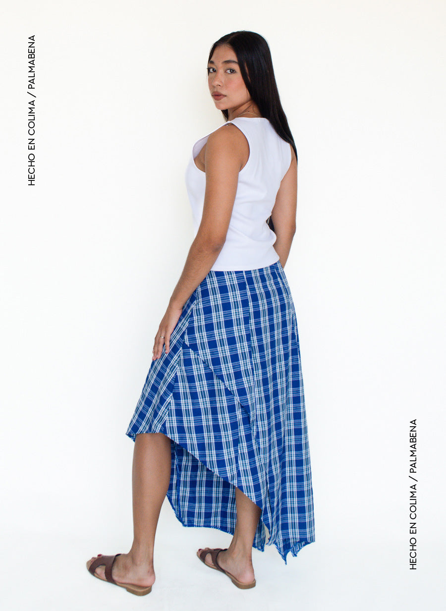 Falda asimétrica midi  - 1F-44