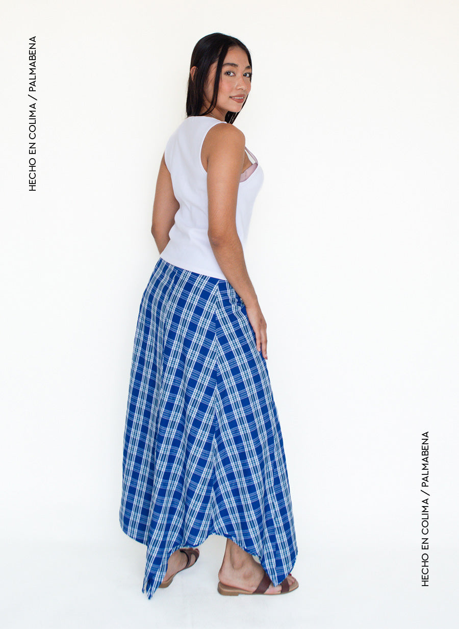 Falda asimétrica midi  - 1F-44