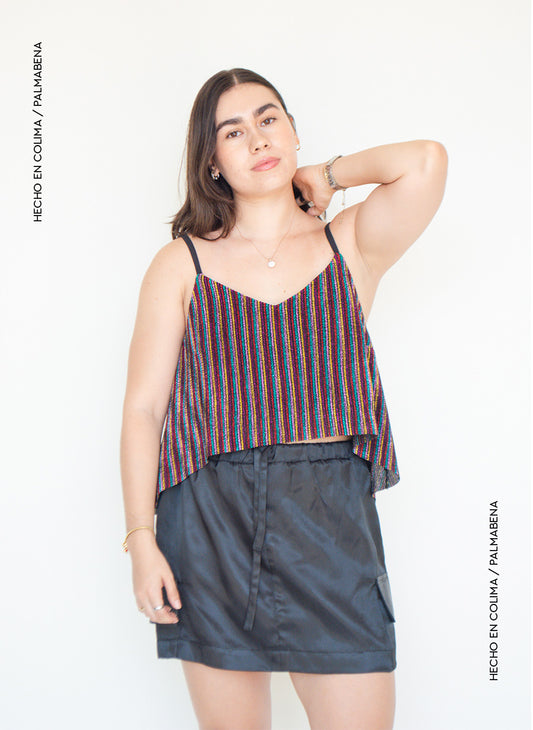 Mini falda cargo negra - 1F-34B