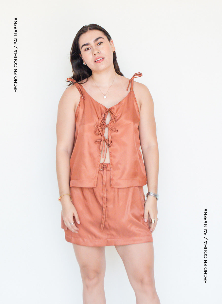 Mini falda cargo ocre - 1F-34A