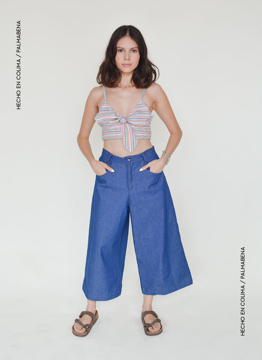 Pantalón culotte mezclilla - 1P-46