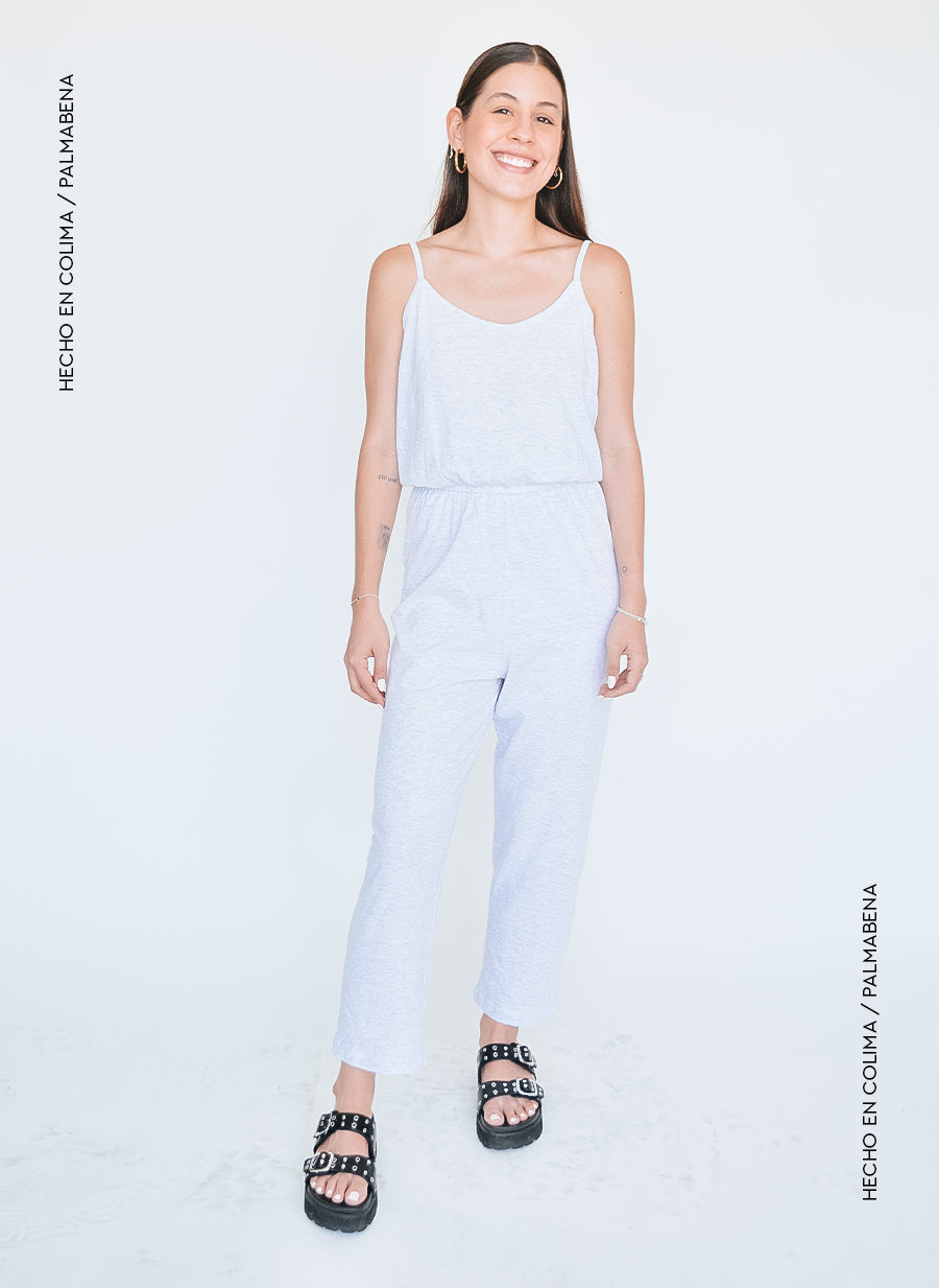 Jumpsuit gris de tirantes  - 1N29