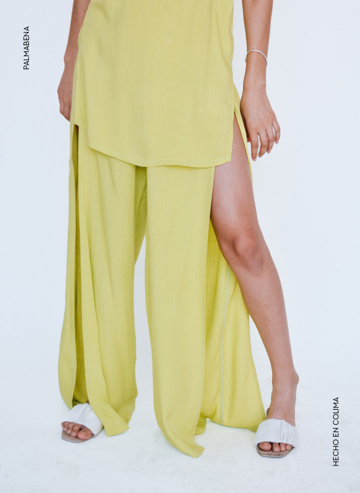 Pantalón abertura costados lima - 1P-19B