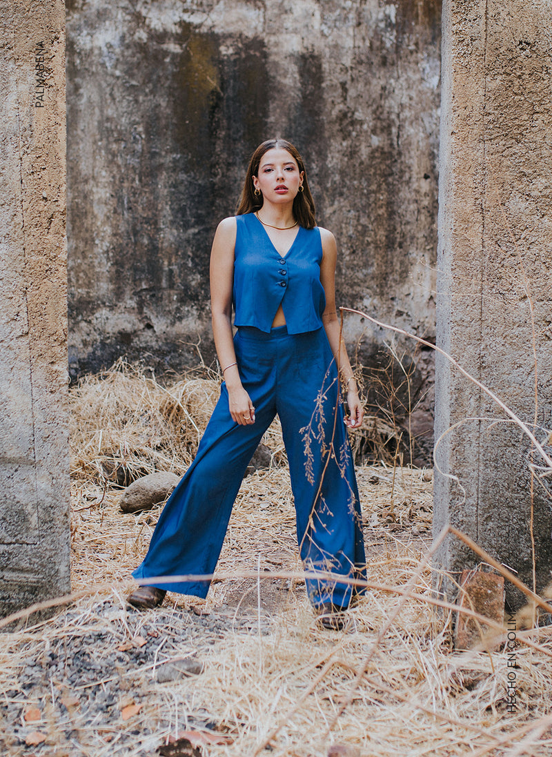 Pantalón pierna ancha azul - 1P-13H