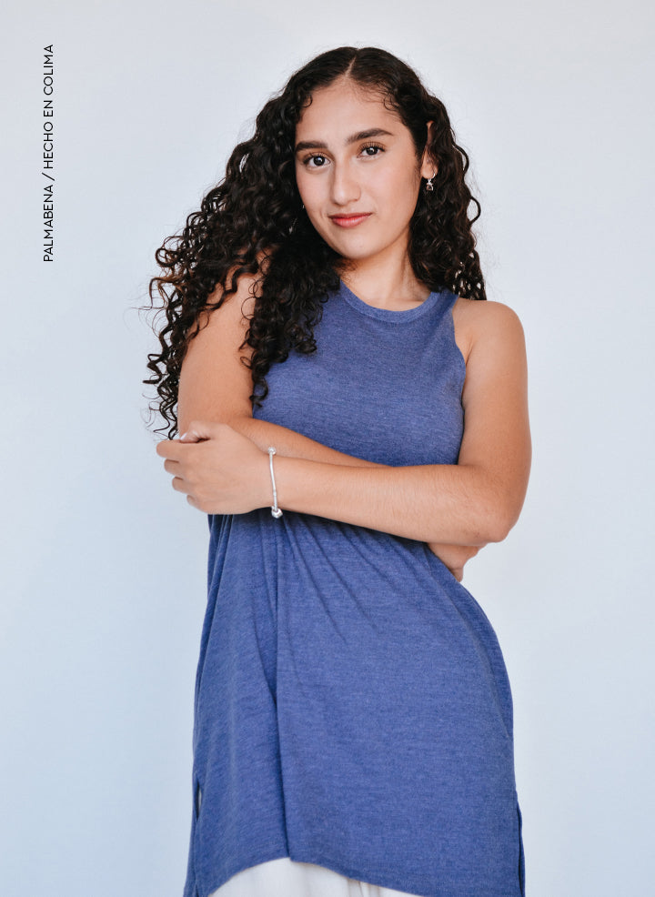 T-shirt sin mangas azul - 1B-98