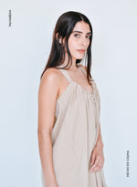 Vestido fluido asimétrico kaki - 1V-84